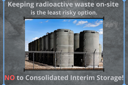 Keeping radioactive waste on-site is the least risky option. copy